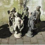 5 assorted composite stone statues H 67 cm
