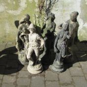 5 assorted composite stone statues H 67 cm