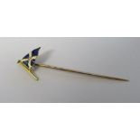 9ct gold and enamel burgee stick pin