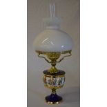 Paraffin lamp with classical figure decoration converted to electricity