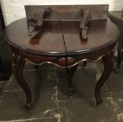 Victorian mahogany drawleaf table with supporting legs missing the leaves