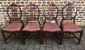 4 Georgian style dining chairs with box wood stringing