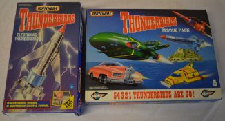 Matchbox Thunderbirds electronic Thunderbird 1 with original box and a Matchbox Rescue Pack boxed