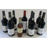 7 bottles of Taylors vintage port 1983 & bottle of Pauillac 2005 and Chateau Lafeaurie-Peyraguey