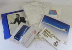 Dicky Valentine signed photograph and Concorde ephemera