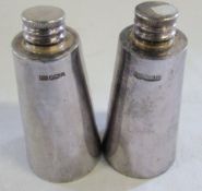 2 silver water/oil bottles (1 af - no base) Sheffield 1994 total weight 5.