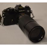 Nikon FE SLR Camera in black,