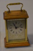 Brass and wood Weiss quartz carriage clock with Swiss movement
