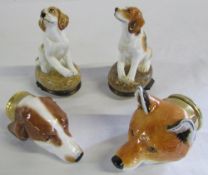 4 Halcyon Days stirrup cups - Fox Head,