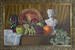Oil on board still life by Maurice Falkiner signed and dated 1976 66 cm x 44 cm