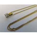 18ct gold chain with 18ct gold diamond solitaire pendant 0.