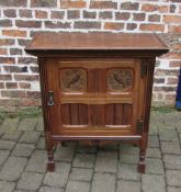 Late Victorian cabinet with panels depicting birds (repair to legs)