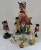 Assorted fox and hare figurines inc Beswick, Royal Doulton,