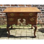 Georgian oak lowboy with cabriole legs on ball & claw feet