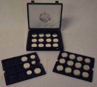 Good collection of approx 30 silver proof commemorative coins including Queen Elizabeth Queen