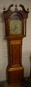 Georgian 8 day longcase clock, T Marshall of Lincoln with Adam and Eve automaton to arch.