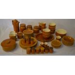Large collection of Hornsea Saffron pattern including plates, cups, spice jars/rack,