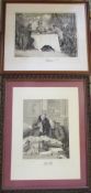 2 framed engravings signed by Wallace Hester and one other