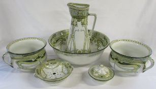 Royal Doulton Art Nouveau 'Aubrey' toilet set