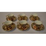 6 Royal Crown Derby cups and saucers in the traditional Imari pattern 2451,