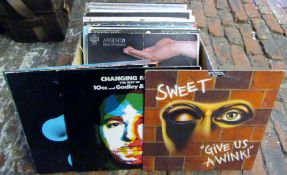 Box of approximately 40 LPs inc Emerson Lake & Palmer, AC DC,
