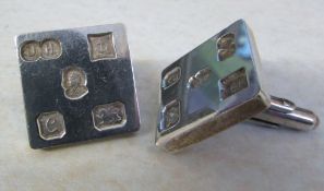 Pair of silver cufflinks Birmingham 1977 weight 1.