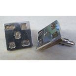 Pair of silver cufflinks Birmingham 1977 weight 1.