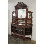Ornate late 19th/early 20th century mirror back mahogany display sideboard