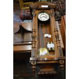 Vienna regulator wall clock in mahogany case AF & missing glass panels H91cm