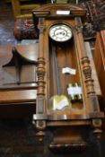 Vienna regulator wall clock in mahogany case AF & missing glass panels H91cm