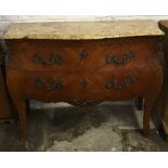 Large French bombe commode with marble top H86cm W77cm