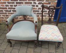 Late 19th century tub chair & nursing chair