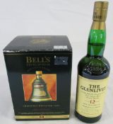 Bells boxed Christmas decanter 1995 & a bottle of The Glenlivit 12 year single malt whisky