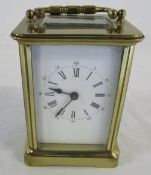 Brass carriage clock H 11 cm (height excluding handle)