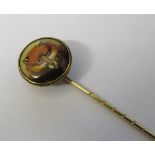 Tested as 9ct gold stick pin of a fox