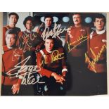 Star Trek photograph signed in gold/silver pen by William Shatner, Leonard Nimoy, George Takei,
