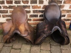 2 leather saddles