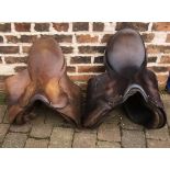 2 leather saddles