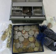 Money box with assorted coins etc