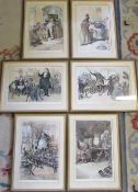 6 Charles Dickens The Educational Book Co Ltd coloured etchings inc Betsy Prigg and Mrs Gamp,