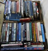 2 boxes of aviation and military books inc Fighter Pilots of the RAF 1939-1945, Bomber boys,