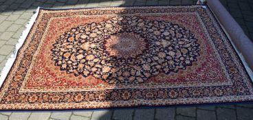 Blue ground Keshan carpet 2.3m x 1.