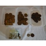 Quantity of coins including a 1793 Wainfleet half penny and a Queen Anne shilling