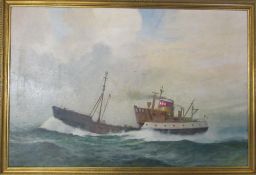 Acrylic painting of a Grimsby Trawler 'Erimo GY 691' by Thompson '79 81 cm x 56 cm