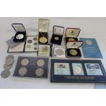 Assorted commemorative coins inc Queen Elizabeth II anniversary crowns 1953-78, Partners in Space,
