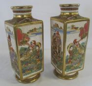 Pair of Satsuma vases H 31 cm