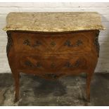 French bombe commode with marble top H83cm W91cm