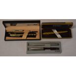 4 pens including a fountain pen with 14ct gold nib