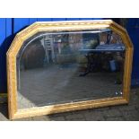Large gilt framed over mantle mirror