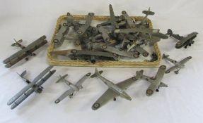 Tray of vintage wooden toy planes